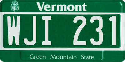 VT license plate WJI231