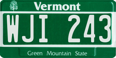 VT license plate WJI243