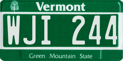 VT license plate WJI244