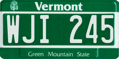 VT license plate WJI245