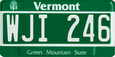 VT license plate WJI246