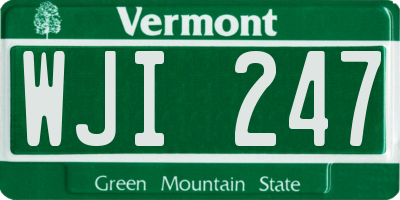VT license plate WJI247