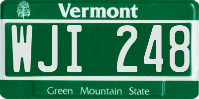 VT license plate WJI248