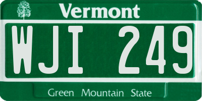 VT license plate WJI249