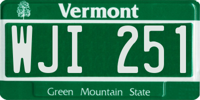 VT license plate WJI251