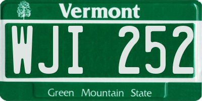 VT license plate WJI252