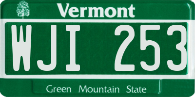VT license plate WJI253