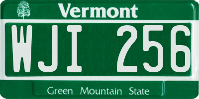 VT license plate WJI256