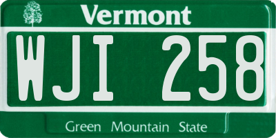 VT license plate WJI258