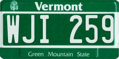 VT license plate WJI259