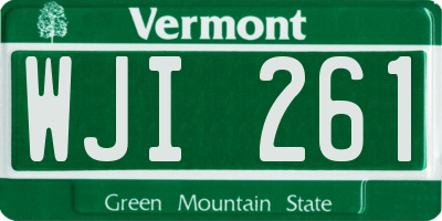 VT license plate WJI261