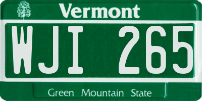 VT license plate WJI265