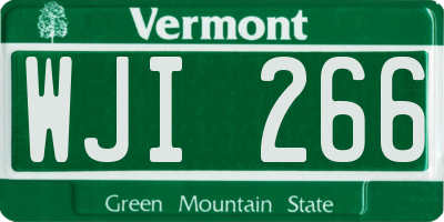 VT license plate WJI266