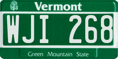 VT license plate WJI268