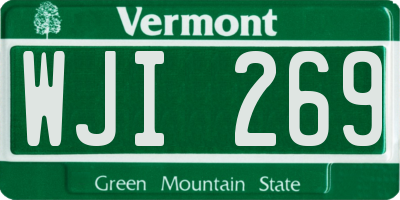 VT license plate WJI269