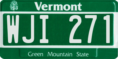 VT license plate WJI271