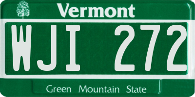 VT license plate WJI272