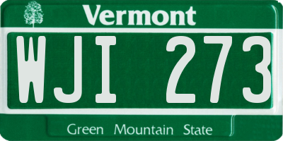 VT license plate WJI273