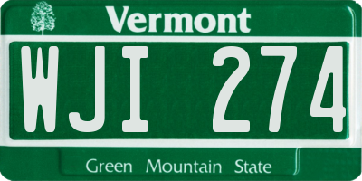 VT license plate WJI274