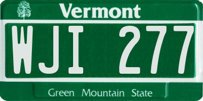 VT license plate WJI277