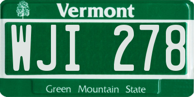 VT license plate WJI278