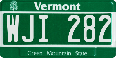 VT license plate WJI282