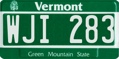 VT license plate WJI283