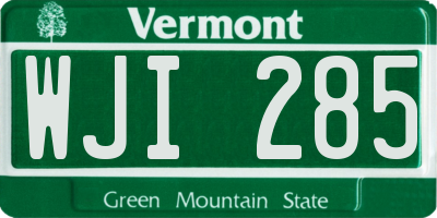 VT license plate WJI285