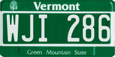 VT license plate WJI286