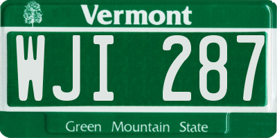 VT license plate WJI287