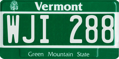 VT license plate WJI288