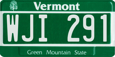 VT license plate WJI291
