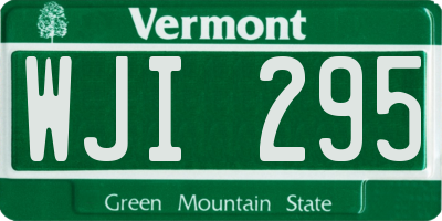 VT license plate WJI295