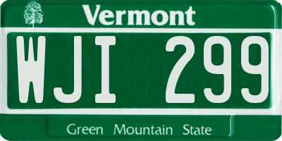 VT license plate WJI299