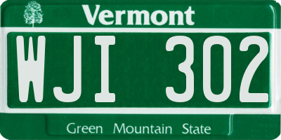 VT license plate WJI302