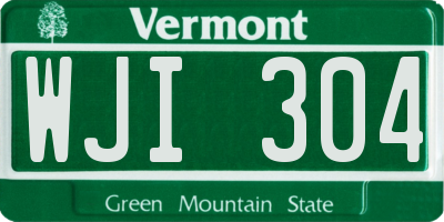 VT license plate WJI304