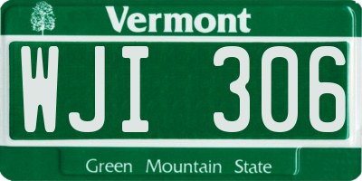 VT license plate WJI306