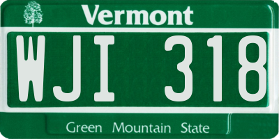 VT license plate WJI318