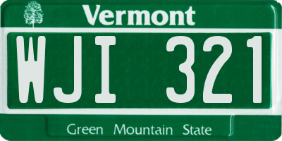 VT license plate WJI321