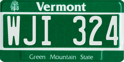 VT license plate WJI324