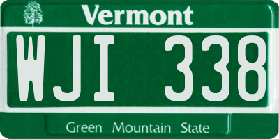 VT license plate WJI338