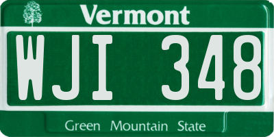 VT license plate WJI348