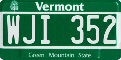 VT license plate WJI352