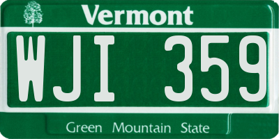 VT license plate WJI359