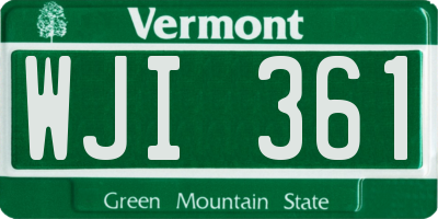 VT license plate WJI361