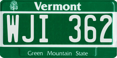 VT license plate WJI362