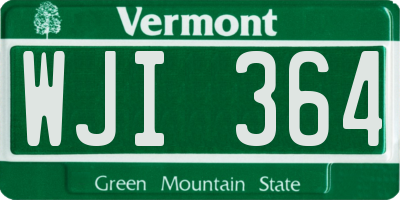 VT license plate WJI364