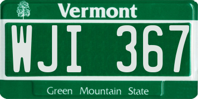 VT license plate WJI367