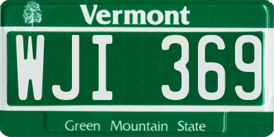 VT license plate WJI369