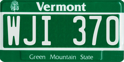 VT license plate WJI370